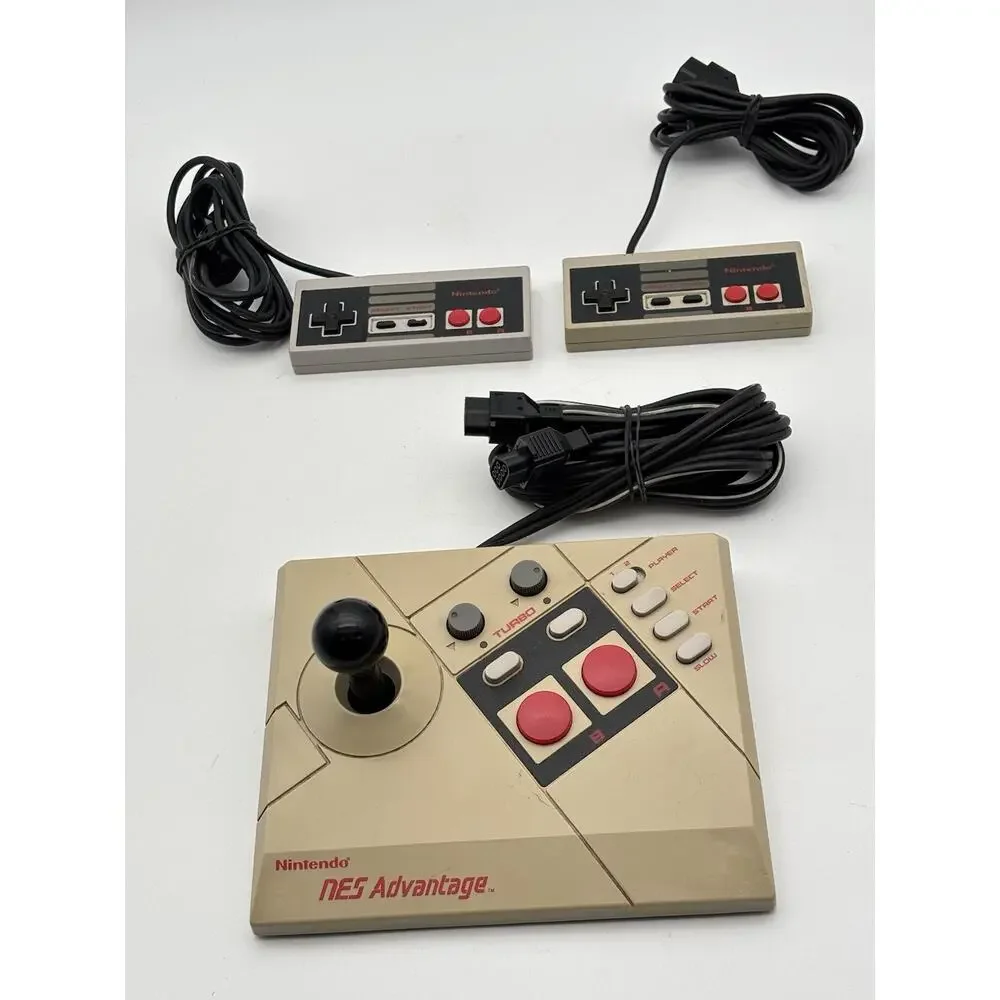 Nintendo Nes Advantage Controller with 2- OEM NES-004 Nintendo Controllers Works